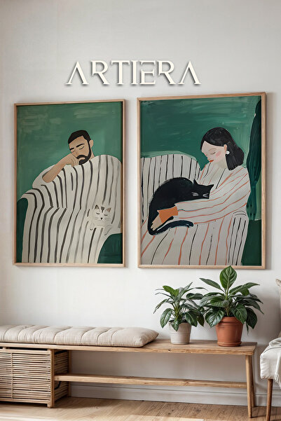 HİGUERA Ζωγραφική τοίχου με θέμα την αγάπη των ζώων σε σμαραγδένιες πράσινες ...