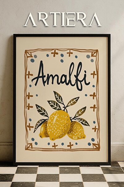 HİGUERA Lemons Μοντέρνο Μεσογειακό Ιταλικό Στιλ Τραπέζι Κουζίνας με Ξύλινο Πλ...