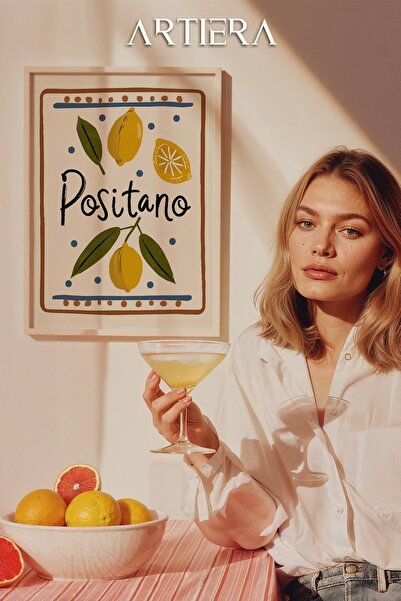 HİGUERA Lemons Μοντέρνο Μεσογειακό Ιταλικό Στιλ Τραπέζι Κουζίνας με Ξύλινο Πλ...