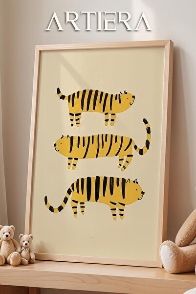 HİGUERA Cute Kittens Baby Kids Room Decoration Ζωγραφική τοίχου με ξύλινο πλα...