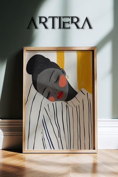 HİGUERA Κίτρινο πράσινο τόνοι Φιγούρα αφηρημένο γυναικείο πορτρέτο ζωγραφική ...