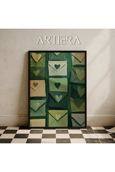 HİGUERA Heart Letters Μοντέρνα ελαιογραφία Τέχνης Ξύλινο Πλαίσιο Τοίχου