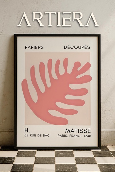 HİGUERA Σειρά Matisse Paper Cuttings Dusty Pink Abstract Ζωγραφική τοίχου με ...