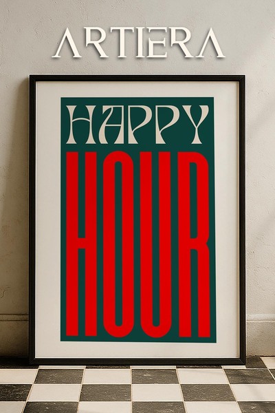 HİGUERA Τυπογραφία Μοντέρνα Μεσογειακή Ιταλική Ζωγραφική Κουζίνας με Ξύλινο Π...