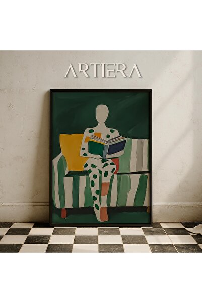 HİGUERA Αφηρημένη ανθρώπινη ζωγραφική τοίχου με ξύλινο πλαίσιο που διαβάζει β...