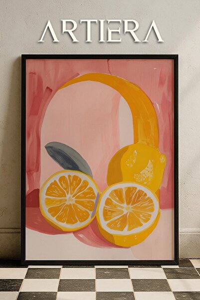 HİGUERA Lemons Μοντέρνο Μεσογειακό Ιταλικό Στιλ Τραπέζι Κουζίνας με Ξύλινο Πλ...