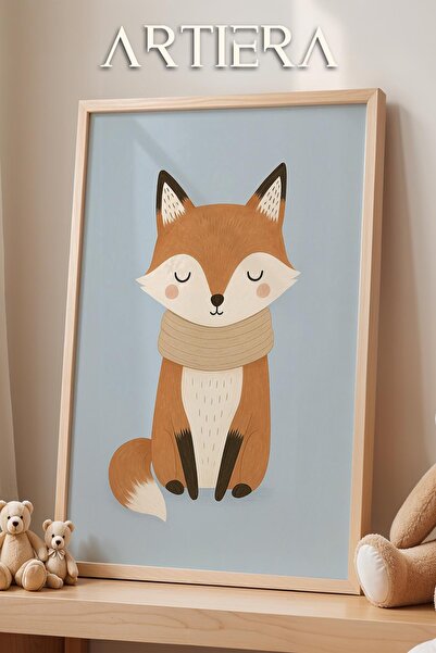 HİGUERA Cute Fox Animal Themed Baby Boy Διακόσμηση παιδικού δωματίου Ζωγραφικ...