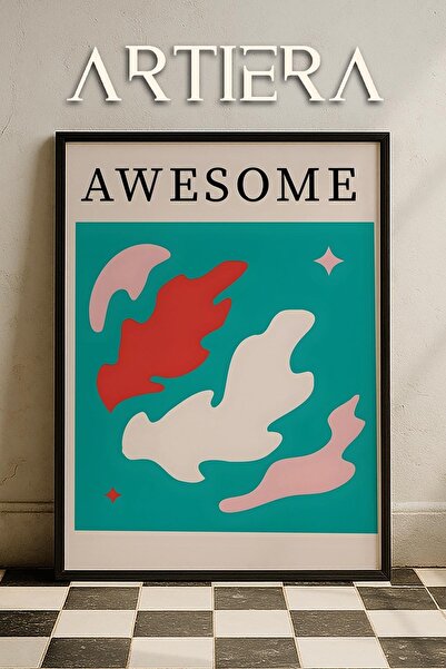 HİGUERA Matisse Paper Cuttings Abstract Series Turquoise AWESOME Τυπογραφία Ζ...