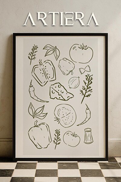 HİGUERA Λαχανικά - Μοντέρνο μεσογειακό ιταλικό στυλ Ξύλινο Πίνακας Κουζίνας, ...