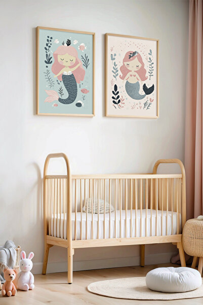 HİGUERA 2 τεμαχίων Cute Sea Girls - Πίνακας παιδικού δωματίου και βρεφικού δω...