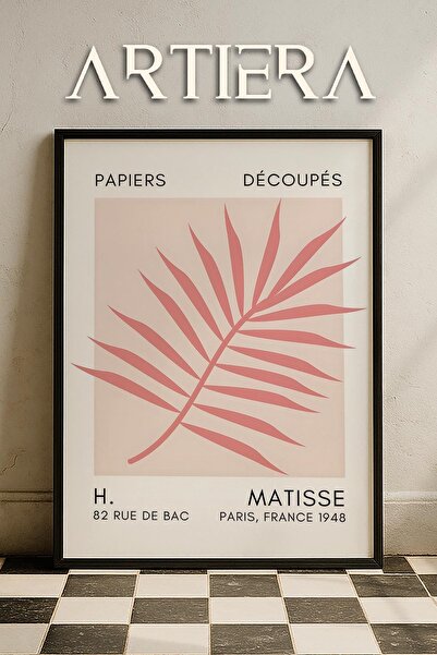 HİGUERA Σειρά Matisse Paper Cuttings Dusty Pink Palm Leaf Πίνακας τοίχου με ξ...