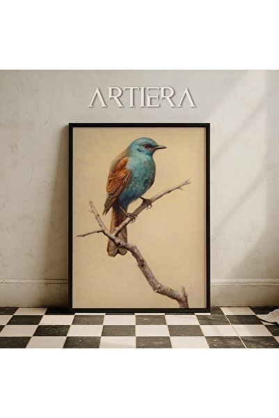 HİGUERA Επιτοίχια ζωγραφική με θέμα το ζωάκι των πτηνών Vintage Japandi Art μ...