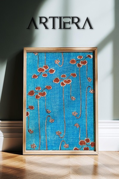 HİGUERA Βοτανικά μοτίβα λουλουδιών Vintage Japandi Art Ζωγραφική τοίχου με ξύ...