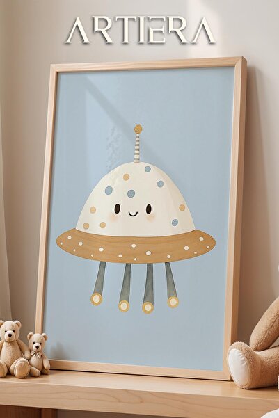 HİGUERA Χαριτωμένο Ufo Space Θέμα Baby Boy Διακόσμηση παιδικού δωματίου Πίνακ...