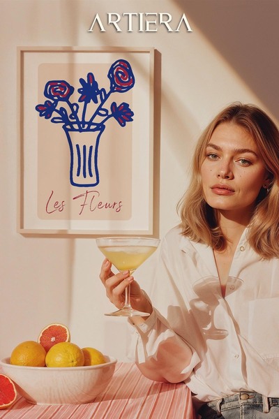 HİGUERA Τυπογραφία Μοντέρνα Μεσογειακή Ιταλική Ζωγραφική Κουζίνας με Ξύλινο Π...