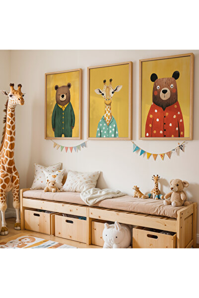 Artiera Σετ ζωγραφικής για παιδικό δωμάτιο και βρεφικό δωμάτιο με φυσικό ξύλι...