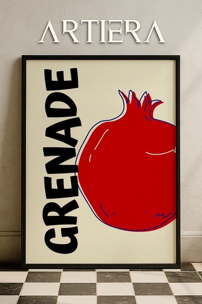 HİGUERA Τυπογραφία Μοντέρνα Μεσογειακή Ιταλική Ζωγραφική Κουζίνας με Ξύλινο Π...