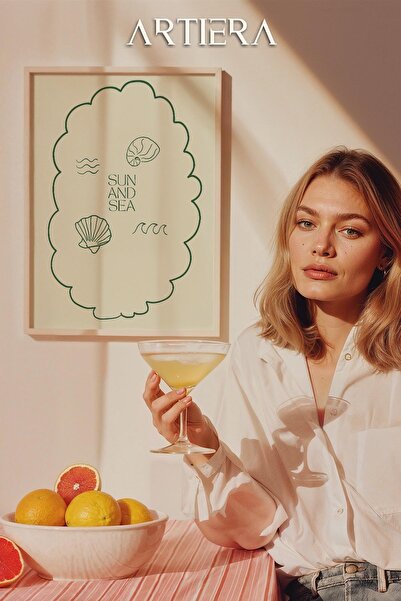 HİGUERA Τυπογραφία Μοντέρνα Μεσογειακή Ιταλική Ζωγραφική Κουζίνας με Ξύλινο Π...