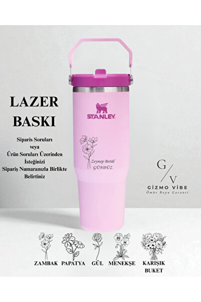 Stanley Kişiselleştirilmiş The Iceflow Flip Straw 2.0 Tumbler 0.89l 30oz Term...