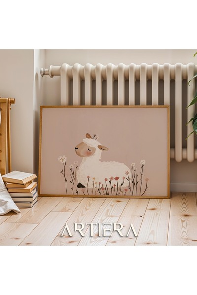 HİGUERA Pink Floral Meadow Kuzucuk Bohemian Girl Διακόσμηση παιδικού δωματίου...