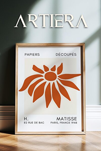 HİGUERA Σειρά Matisse Paper Cuttings Terracotta Abstract Flower Ζωγραφική τοί...