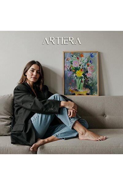 HİGUERA Henri Matisse (1869-1954) İlhamlı Yağlı Boya Stili Modern Doğal Ahşap Çerçeveli Duvar Tablosu