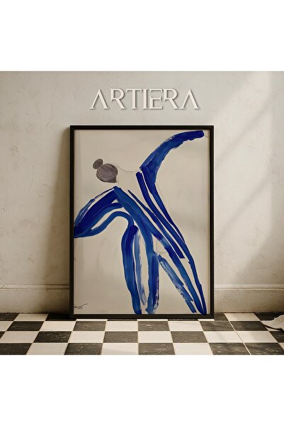 HİGUERA Μπλε πινέλο αφής Σύγχρονη μινιμαλιστική τέχνη Αφηρημένο γυναικείο πορ...