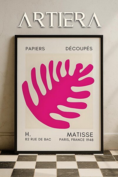 HİGUERA Σειρά Matisse Paper Cuttings Φούξια Αφηρημένο Παλάμη Πίνακας Τοίχου μ...