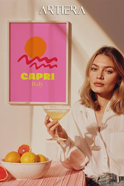 HİGUERA Τυπογραφία Μοντέρνα Μεσογειακή Ιταλική Ζωγραφική Κουζίνας με Ξύλινο Π...