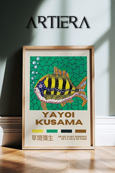 HİGUERA Yayoi Kusama Διάσημος Ζωγράφος Πράσινο Σύγχρονο Vintage Ιαπωνική Τέχν...