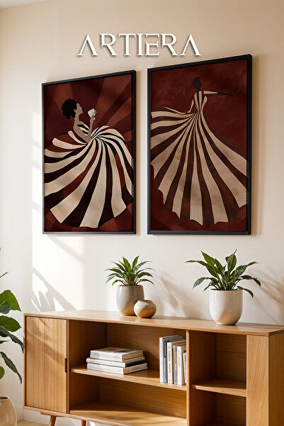 HİGUERA Κομψές γυναικείες σιλουέτες Ελαιογραφία Feel Διπλό Ξύλινο Πλαίσιο Ζωγ...