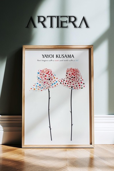 HİGUERA Yayoi Kusama Διάσημος Ζωγράφος Flowers Dot Art Vintage Japandi Art Ζω...