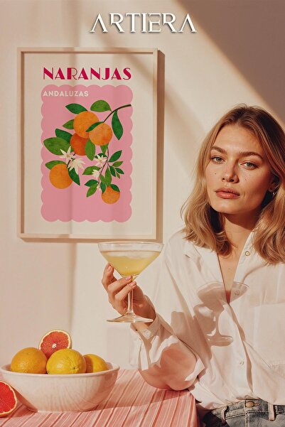 HİGUERA Τυπογραφία Μοντέρνα Μεσογειακή Ιταλική Ζωγραφική Κουζίνας με Ξύλινο Π...