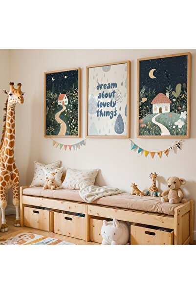 HİGUERA Πίνακας παιδικού δωματίου και βρεφικού δωματίου με 3 νυχτερινά φώτα κ...