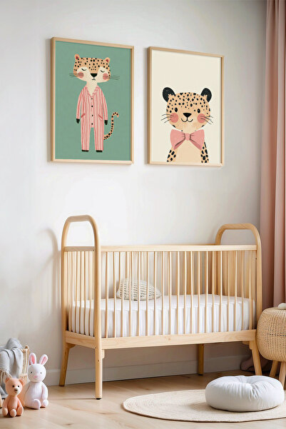 HİGUERA 2 τεμαχίων Cute Sleepy Leopards Παιδικό Δωμάτιο και Βρεφικό Δωμάτιο Ξ...