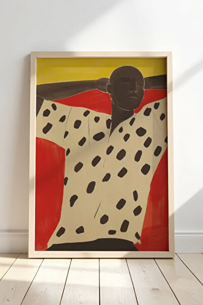 HİGUERA Εντυπωσιακή φιγούρα με κόκκινο φόντο Δυναμικό και ζωηρό σχέδιο Πίνακα...