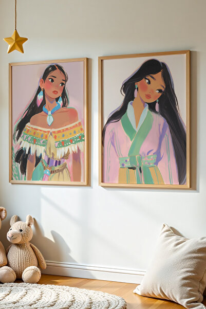 HİGUERA 2 τεμάχια Πριγκίπισσα με θέμα την ελαιογραφία Feel Girl Παιδικό δωμάτ...