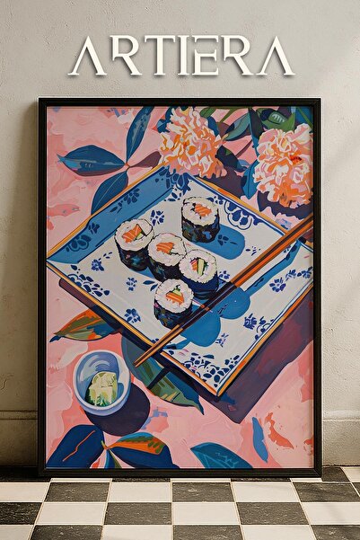 HİGUERA Σούσι - Τραπέζι κουζίνας με ξύλινο πλαίσιο Ιαπωνικού στυλ, Διακόσμηση...