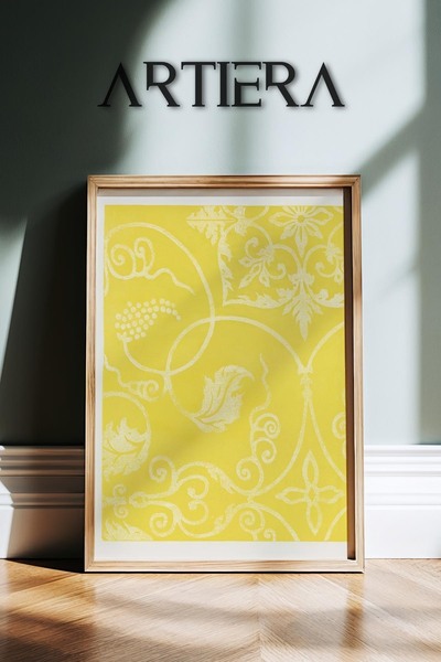 HİGUERA Ροζ μοτίβα Vintage Japandi Art Πίνακας τοίχου με φυσικό ξύλινο πλαίσιο