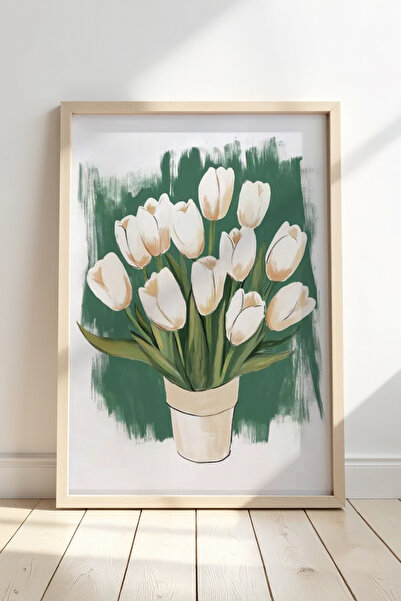 HİGUERA Σχεδιασμός μπουκέτο λευκής τουλίπας - Μοντέρνα και κομψή αφή Πίνακας ...