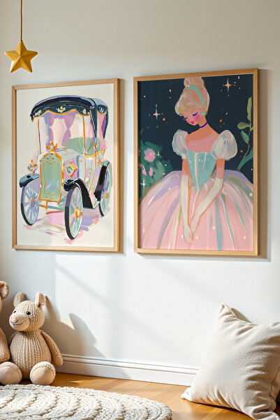 HİGUERA 2 τεμάχια Πριγκίπισσα με θέμα την ελαιογραφία Feel Girl Παιδικό δωμάτ...