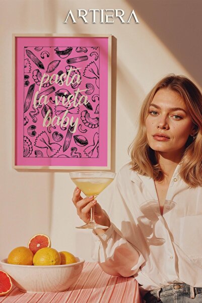 HİGUERA Τυπογραφία Μοντέρνα Μεσογειακή Ιταλική Ζωγραφική Κουζίνας με Ξύλινο Π...