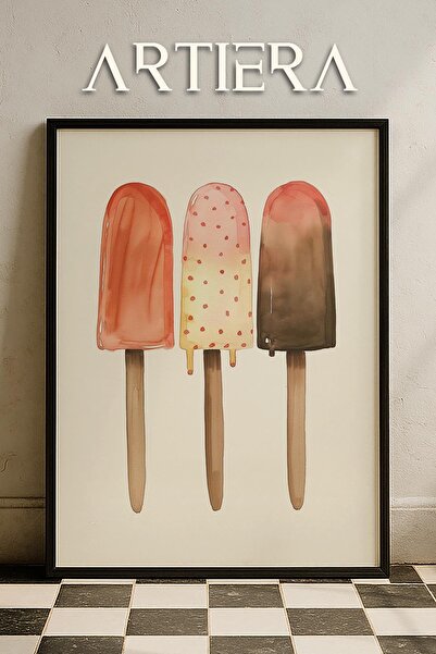 HİGUERA Παγωτά μινιμαλιστικής σχεδίασης - Πίνακας κουζίνας με ξύλινο πλαίσιο,...