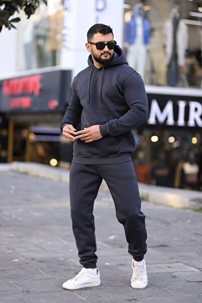 cto your style طقم بدلة رياضية من القطن الأساسي السميك للشتاء مكون من 3 خيوط