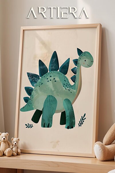 HİGUERA Χαριτωμένο πράσινο διακοσμητικό αγοριού δεινοσαύρων ζωγραφική τοίχου ...