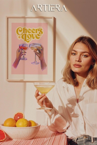 HİGUERA Τυπογραφία Μοντέρνα Μεσογειακή Ιταλική Ζωγραφική Κουζίνας με Ξύλινο Π...