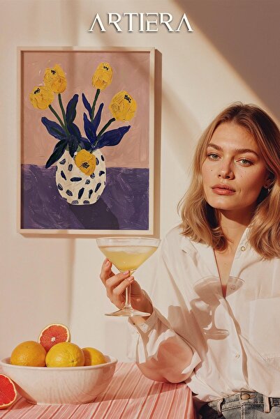 HİGUERA Maximalist Flowers - Πίνακας Κουζίνας με Ξύλινο Πλαίσιο, Διακόσμηση Κ...