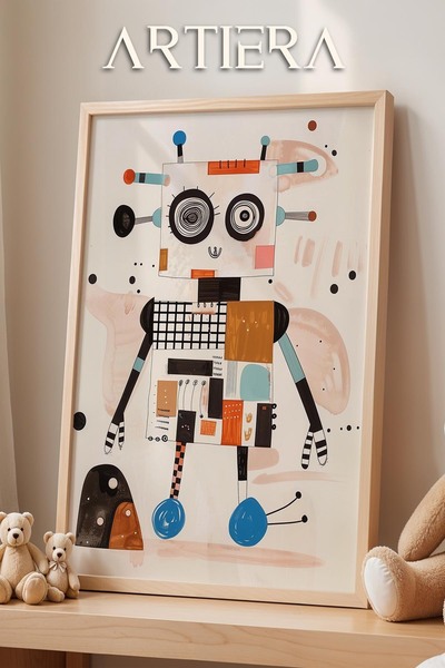 HİGUERA Android Robot Nordic Style Αγόρι Παιδικό Δωμάτιο Ζωγραφική τοίχου με ...