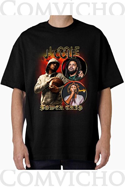 COMVİCHO Unisex J Cole V1 Design Printed Oversize T-Shirt