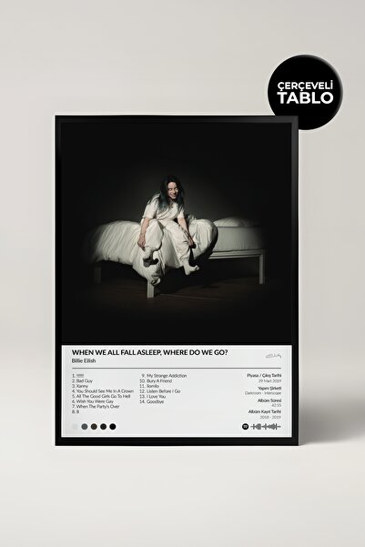 House Gorgeous Billie Eilish When... Albüm Tasarımlı Spotify Poster Tablo